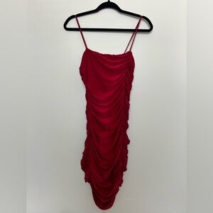 Windsor red bodycon mini dress with ruching
